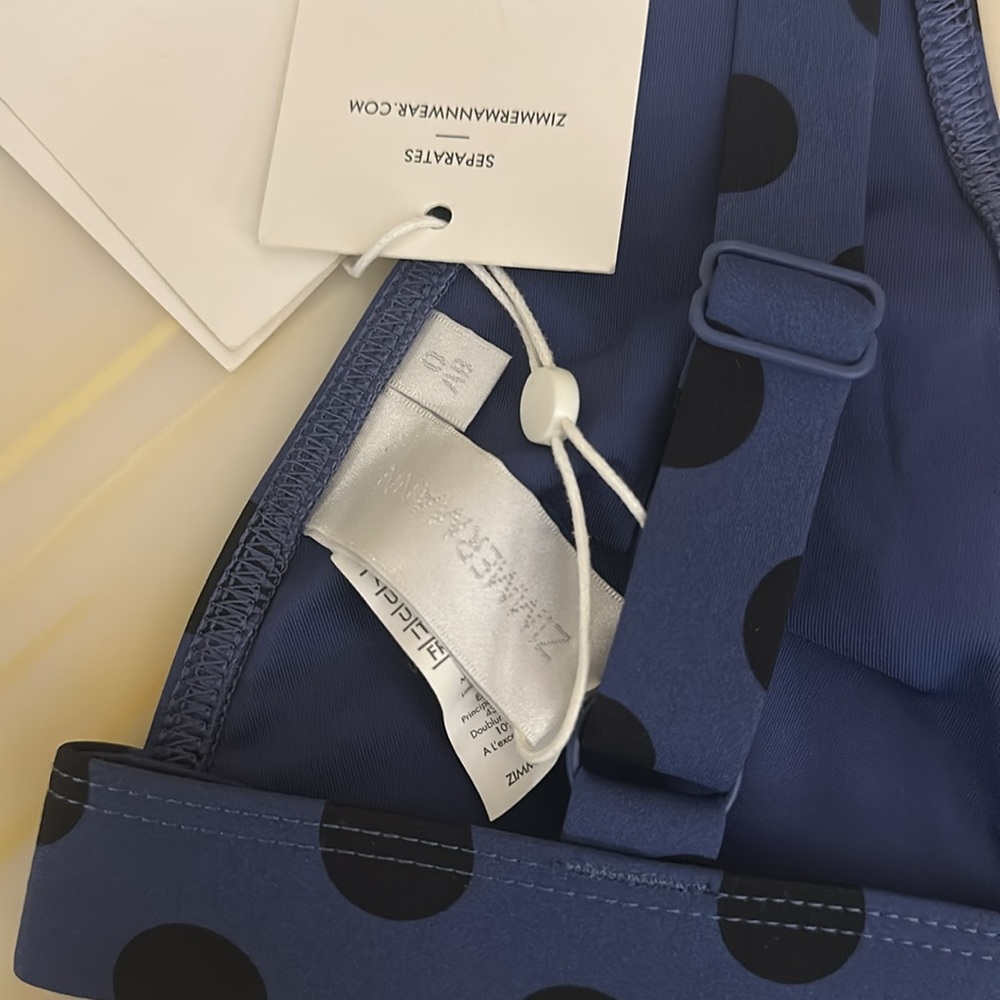 Zimmermann Indigo Polka Dot Bikini Top - Picture 4 of 5